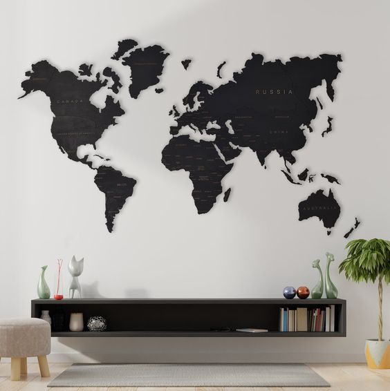 World Map Wall Art Ideas